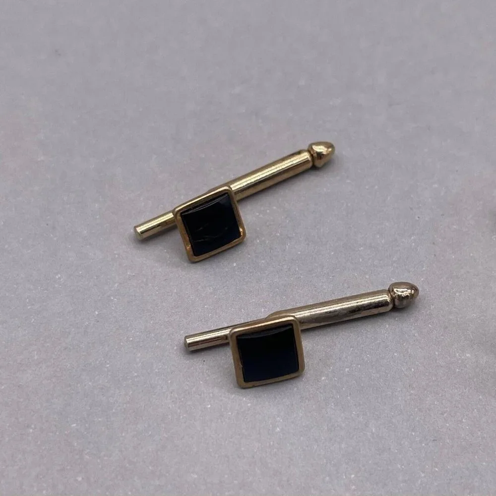 Vintage Swank Cufflinks and Formal Shirt Studs Set Gold Tone